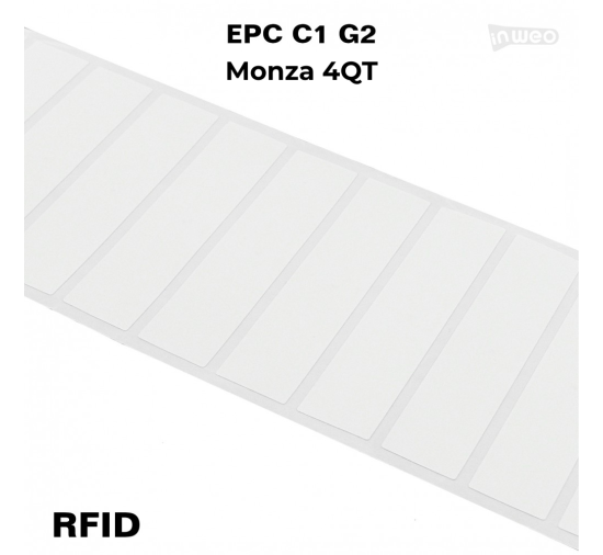Selbstklebendes RFID-Etikett aus Folie für Scheibe, 96 x 22, EPC C1 G2, Monza 4QT