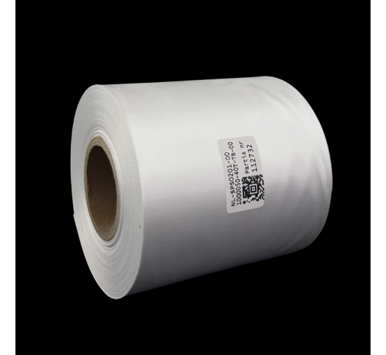 Doppelseitiges weißes PREMIUM-Satinband 100mm x 50m