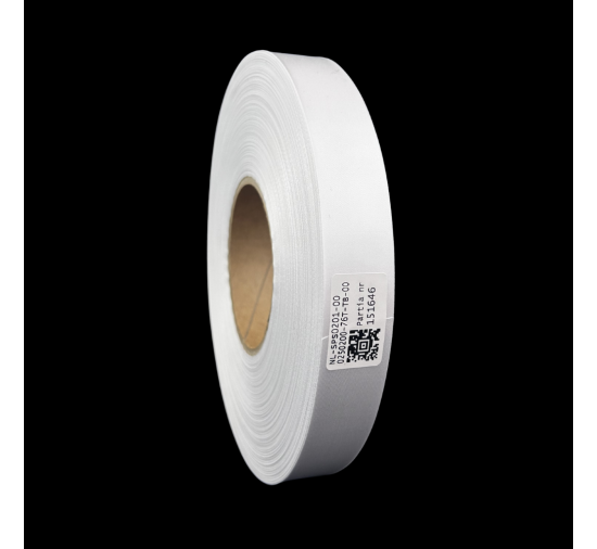 Doppelseitiges weißes PREMIUM-Satinband 25mm x 200m