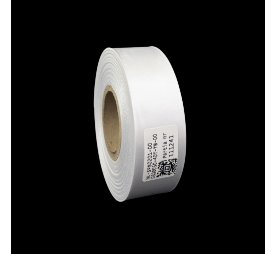 Doppelseitiges weißes PREMIUM-Satinband 30mm x 50mb