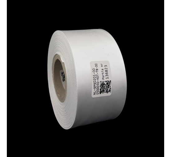 Doppelseitiges weißes PREMIUM-Satinband 50mm x 50m