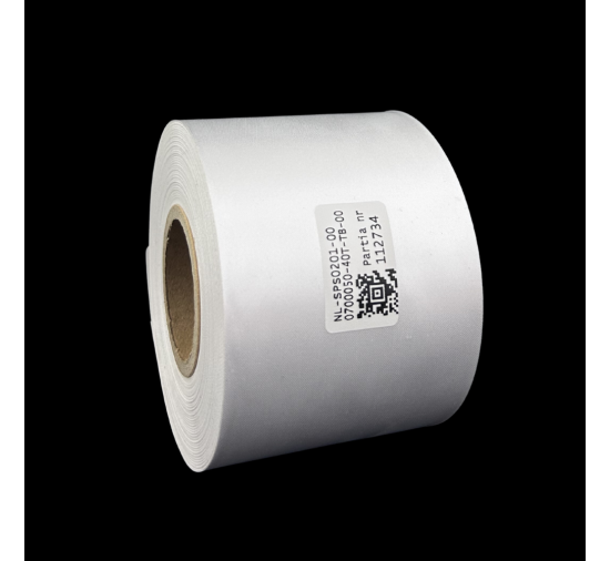 Doppelseitiges weißes PREMIUM-Satinband 70mm x 50mb