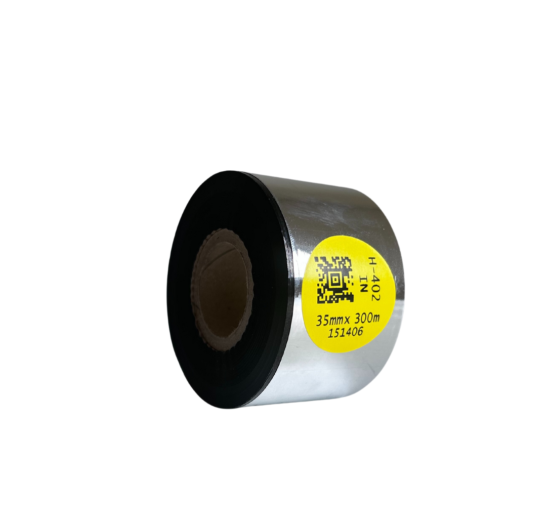 H-402 Harz-Thermotransferband für Folienetiketten 35mm x 300m IN