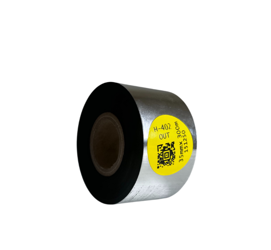 H-402 Harz-Thermotransferband für Folienetiketten 35mm x 300m OUT