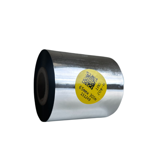 H-402 Harz-Thermotransferband für Folienetiketten 65mm x 300m OUT H-402 Harz-Thermotransferband für Folienetiketten 65mm x 300m OUT